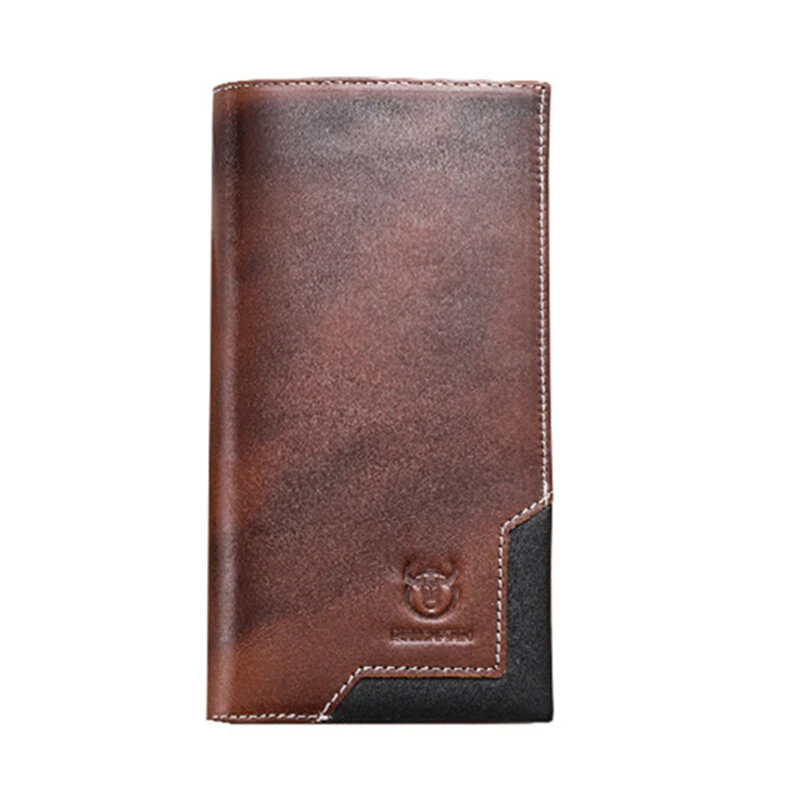 (image for) BULLCAPTAIN Genuine Leather Men&rsquo;s Long Wallet Large-capacity Coin Purse RFID Blocking Credit Card Holder Multifunctional Handbag Clutch Wallet