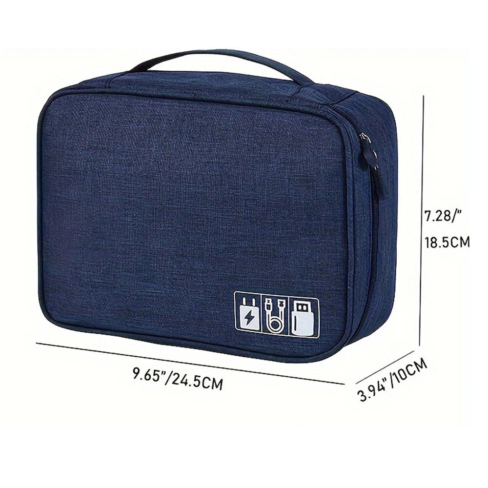 (image for) Electronic Storage Bag Data Cable Travel Charging Treasure Headphone Organizer Cosmetics Compartment Storage Digital Handbags