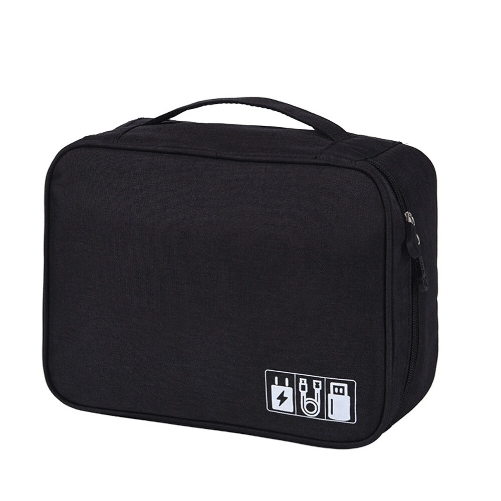 (image for) Electronic Storage Bag Data Cable Travel Charging Treasure Headphone Organizer Cosmetics Compartment Storage Digital Handbags